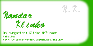 nandor klinko business card